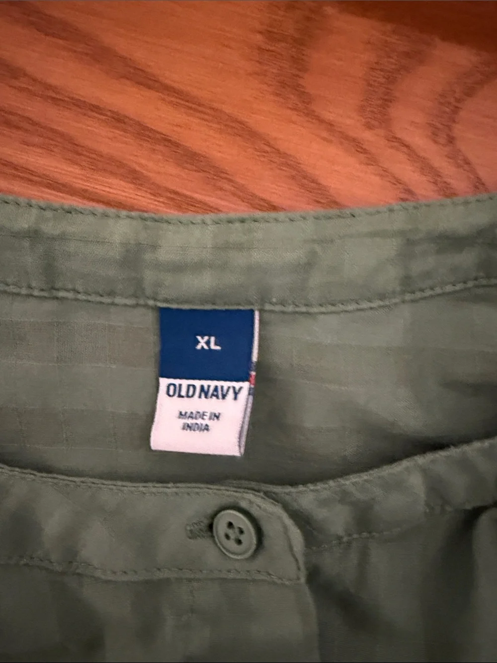 Old Navy Olive Green Button-Up Puff Sleeve Blouse